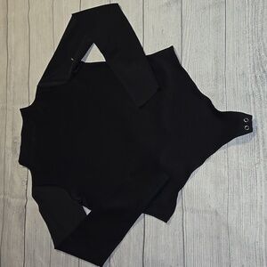 Good American Women's Scuba Funnel Neck Thong Bodysuit Black Size XL NWOT